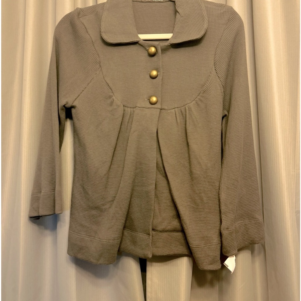 50%offw❤️ Cecico waffle jacket Large charcoal NWOT Sk71